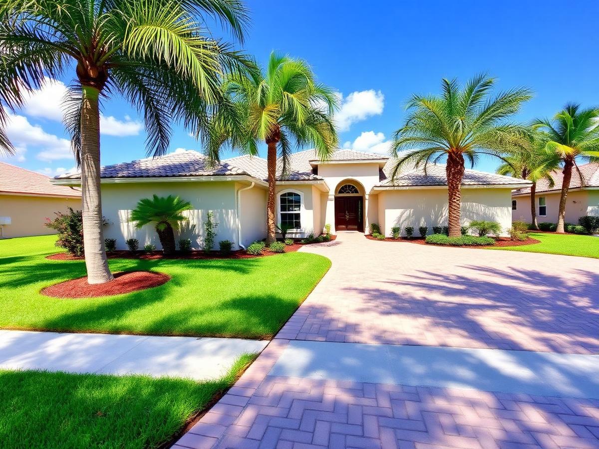 After — completed home with landscaping and green lawn